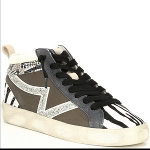 Gianni Bini Eleinaa Glitter zebra high top sneaker